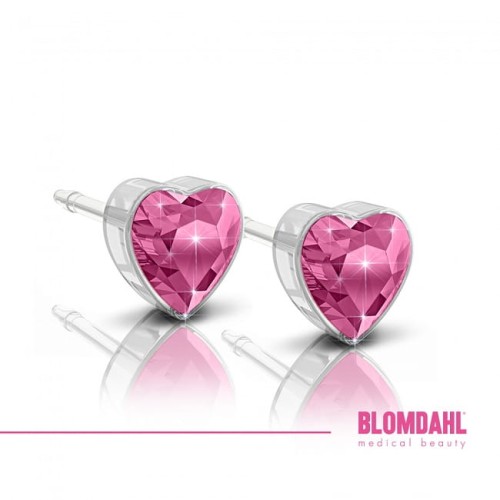 Kolczyki hipoalergiczne Heart Light Rose 6 mm Blomdahl plastik medyczny