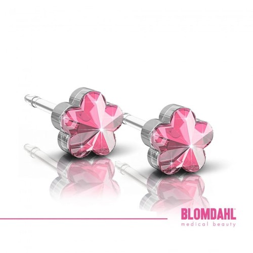 Kolczyki hipoalergiczne Flower Light Rose 6 mm Blomdahl plastik medyczny