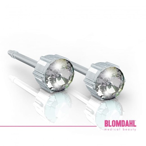 Kolczyki hipoalergiczne Crystal 4 mm Blomdahl plastik medyczny