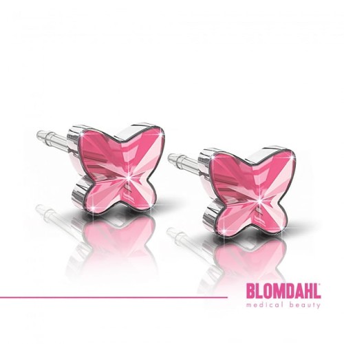Kolczyki hipoalergiczne Butterfly Light Rose 5 mm Blomdahl plastik medyczny