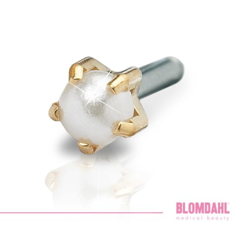 BLOMDAHL kolczyk przekłuciowy Tiffany Pearl Gold 4 mm