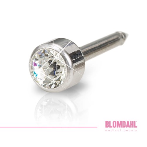 BLOMDAHL kolczyk przekłuciowy Bezel Crystal Silver 4 mm