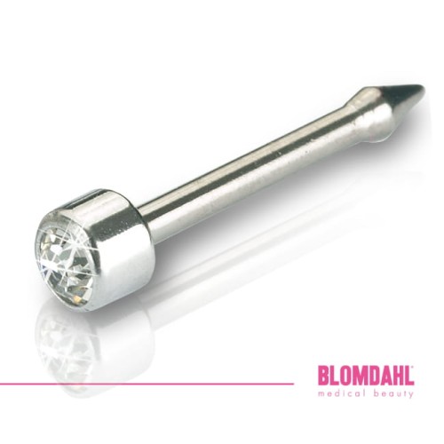 Blomdahl Hipoalergiczny kolczyk przekłuciowy do nosa Long Mini Bezel Crystal 3 mm