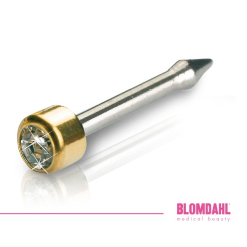 Blomdahl Hipoalergiczny kolczyk przekłuciowy do nosa Short Mini Bezel Crystal 3 mm