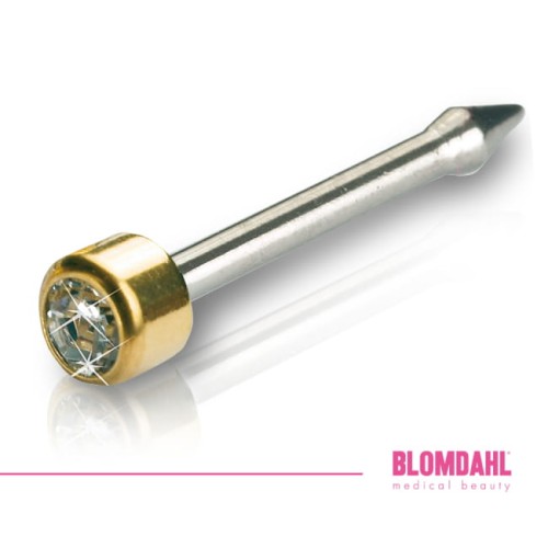 Blomdahl Hipoalergiczny kolczyk przekłuciowy do nosa Long Mini Bezel Crystal 3 mm