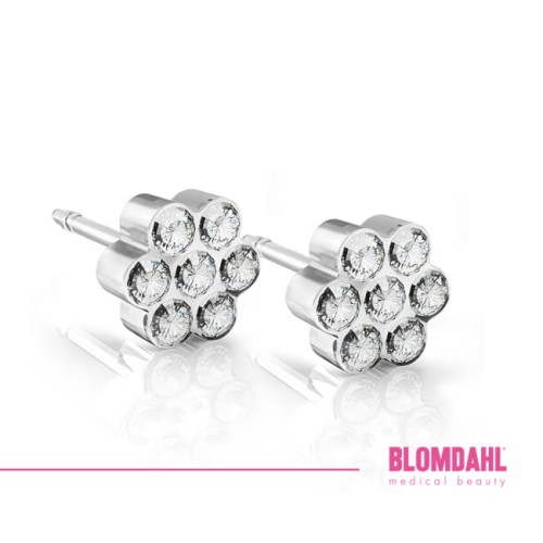 Kolczyki hipoalergiczne Daisy Ctystal 5 mm Blomdahl plastik medyczny