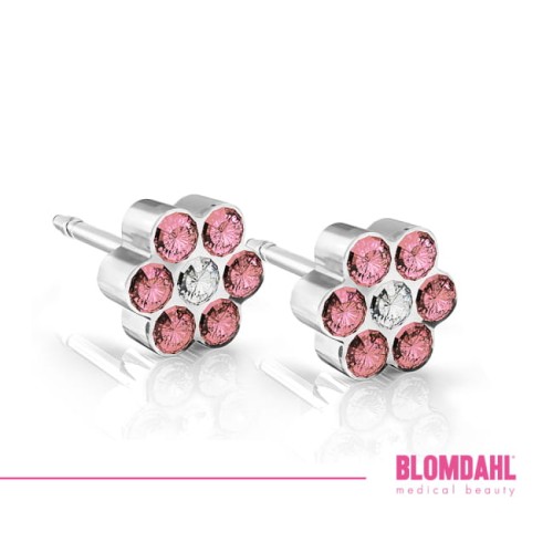 Kolczyki hipoalergiczne Daisy Rose - Crystal 5 mm Blomdahl plastik medyczny