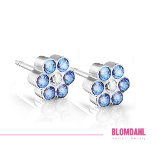 Kolczyki hipoalergiczne Daisy Sapphire - Crystal 5 mm Blomdahl plastik medyczny