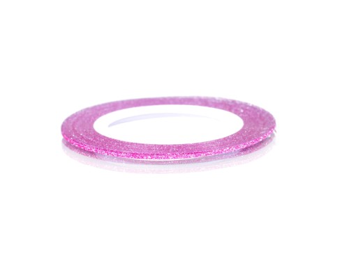 Tasiemka samporzylepna do zdobień Pink Glitter 2 mm