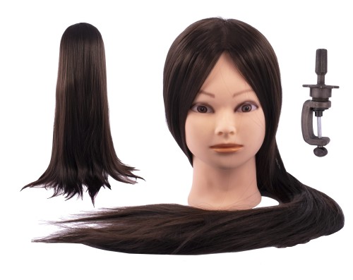 Główka treningowa fryzjerska Lea 60cm - brunetka