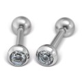 Kolczyki Studex System75 sztanga srebrna z brylantem 4 mm