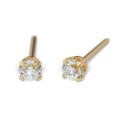 Kolczyki Studex System75 Cubic Zirconia w pazurkach złotych 4 mm