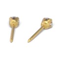 Kolczyki Studex System75 Cubic Zirconia w pazurkach złotych 4 mm