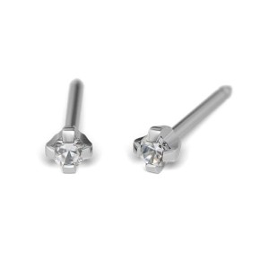 Kolczyki Studex System75 Cubic Zirconia w pazurkach srebrnych 4 mm 111