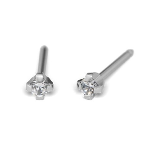 Kolczyki Studex System75 Cubic Zirconia w pazurkach srebrnych 5 mm