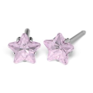 Kolczyki Studex System75 Różowa Cubic Zirconia szlif gwiaździsty 5 mm - 126