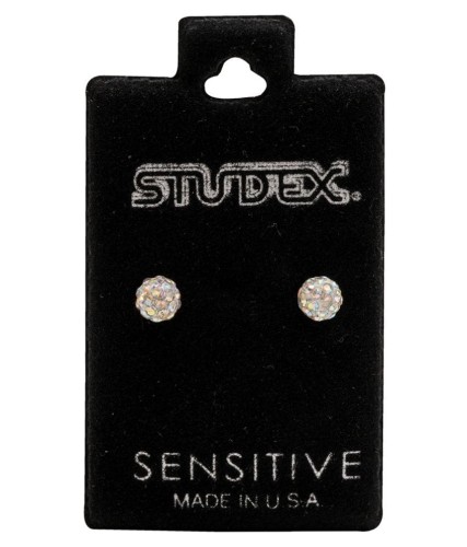 Studex Sensitive Kolczyki hipoalergiczne Kulka z kryształkami 6 mm