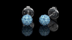 Studex Sensitive Kolczyki hipoalergiczne Kulka z akwamarynem 8 mm