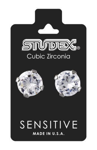 Studex Sensitive Kolczyki hipoalergiczne Cyrkonia w pazurkach srebrnych 7 mm