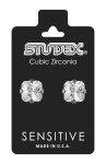 Studex Sensitive Kolczyki hipoalergiczne Cyrkonia w pazurkach srebrnych 4x4 mm