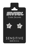 Studex Sensitive kolczyki hipoalergiczne Cyrkon gwiaździsty w pazurkach srebrnych 5 mm