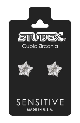 Studex Sensitive Kolczyki hipoalergiczne Cyrkon gwiaździsty w pazurkach srebrnych 5 mm