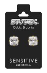 Studex Sensitive kolczyki hipoalergiczne Cyrkon  w pazurkach złotych 7x7 mm