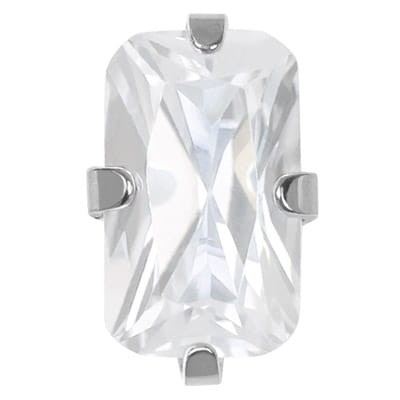 Studex Sensitive Kolczyki hipoalergiczne Cyrkonia w pazurkach srebrnych 5x3 mm(1355)