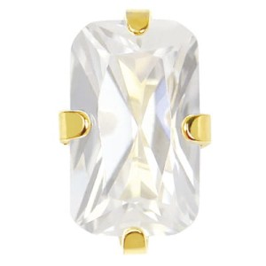 Studex Sensitive kolczyki hipoalergiczne Cyrkonia w pazurkach złotych 5x3 mm