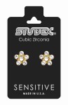 Studex Sensitive Kolczyki hipoalergiczne złote Stokrotka Crystal  5 mm
