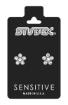 Studex Sensitive Kolczyki hipoalergiczne srebrne Stokrotka Crystal  5 mm