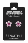 Studex Sensitive kolczyki hipoalergiczne srebrne Stokrotka Light Rose 5 mm