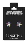 Studex Sensitive Kolczyki hipoalergiczne srebrne Stokrotka Rainbow 5 mm