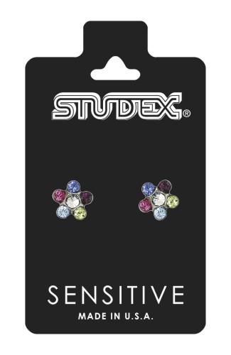Studex Sensitive Kolczyki hipoalergiczne srebrne Stokrotka Rainbow 5 mm(1163)