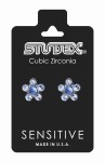 Studex Sensitive kolczyki hipoalergiczne srebrne Stokrotka z szafirami 5 mm