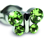 Studex Sensitive kolczyki hipoalergiczne srebrne Motylek z peridotami 7 mm