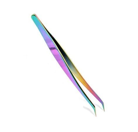 Pęseta do rzęs wygięta rainbow PS700-15
