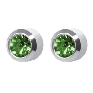 Kolczyki  Studex Plus Peridot w oprawie srebrnej R208W