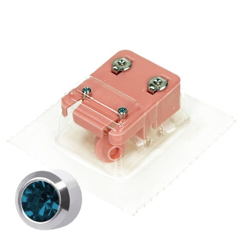 Kolczyki  Studex Plus Cyrkon niebeski w oprawie srebrnej R212W