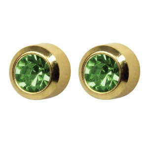 Kolczyki  Studex Plus Peridot w oprawie złotej R208Y
