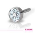BLOMDAHL kolczyk przekłuciowy Brilliance Plenary 5 mm Aquamarine/Crysta