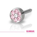 BLOMDAHL kolczyk przekłuciowy Brilliance Plenary 5 mm Light Rose/Crystal