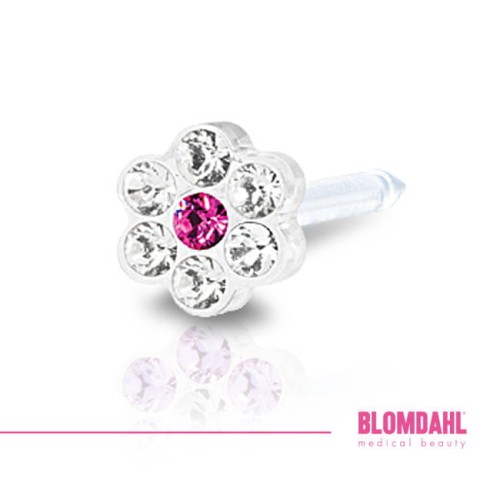 BLOMDAHL kolczyk przekłuciowy Daisy Crystal/Rose 5 mm