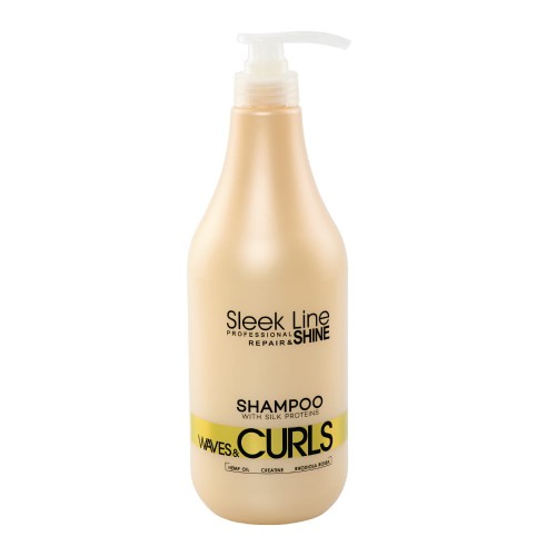 Stapiz Sleek Line Vaves&amp;Curls Szampon do włosów falowanych i kręconych 1000 ml