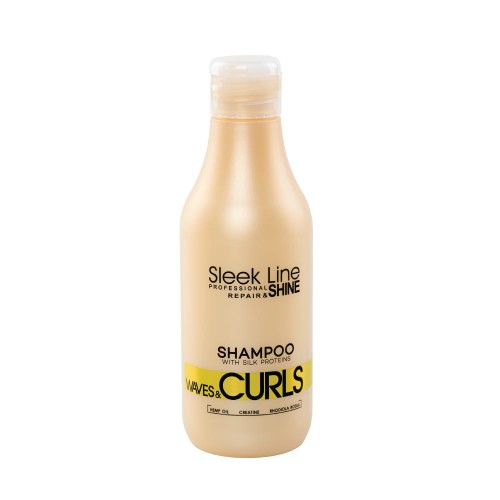 Stapiz Sleek Line Vaves&amp;Curls Szampon do włosów falowanych i kręconych 300 ml