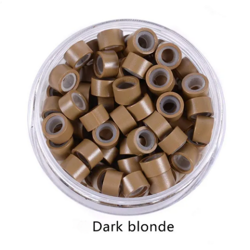 Mikroringi do przedłużania włosów z silikonem Ciemny Blond 100 szt