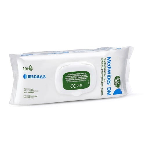 Mediwipes Chusteczki bezalkoholowe do dezynfekcji powierzchni flow-pack 100 szt