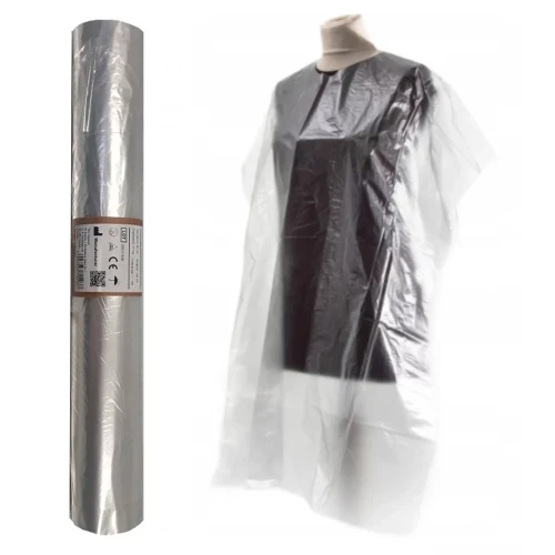 Peleryny fryzjerskie foliowe ochronne Premium XXL rolka 90cm x 150cm 50 szt
