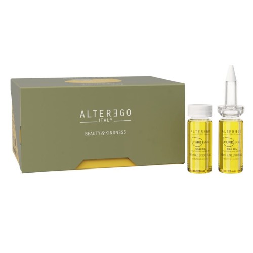AlterEgo CureEgo Silk Oil Rozświetlająca kuracja do do włosów puszących i niesfornych 12 x 10 ml