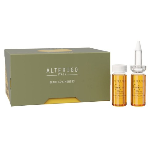 AlterEgo CureEgo Silk Oil Intensywna kuracja odżywiająca do włosów puszących i niesfornych 12 x 10 ml